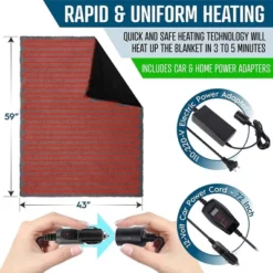 Zone Tech Faux Shearling Fleece Travel Blanket ,Grey Soft Plush Warm Comfortable Car Seat 59"x43” Blanket, Great For Winter, Home, Office And Camping