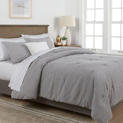 8pc Waffle Weave Comforter & Sheet Set - Threshold™ 1 8pc Waffle Weave Comforter & Sheet Set - Threshold™