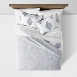 Reversible Medallion Family-Friendly Comforter & Sham Set White/Blue - Threshold™ 7 Reversible Medallion Family-Friendly Comforter & Sham Set White/Blue - Threshold™ -Bedding Sale Store GUEST 09637872 518f 421a b25c 46e43091aa78