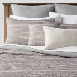 12pc Chambray Matelasse Stripe Comforter & Sheet Bedding Set Gray - Threshold™ -Bedding Sale Store GUEST 0ccf3b00 29f5 443f 9e99 5d90374652ac