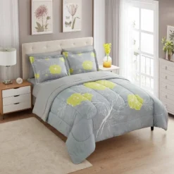 Sweet Home Collection | Bed-in-A-Bag Unique Printed Comforter & Solid Color Sheet Set Soft All Season Bedding