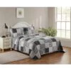 Legacy Decor 3 PCS Quilt Reversible Bedspread Coverlet Patchwork Design Ultra Soft Microfiber Oversized