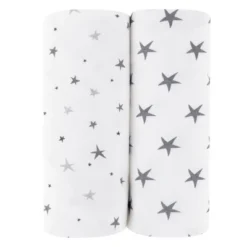 Ely's & Co. Baby Fitted Waterproof Sheet Set 100% Combed Jersey Cotton Grey Stars 2 Pack -Bedding Sale Store GUEST 21341a76 cd8e 4454 9988 99aeea922d4f