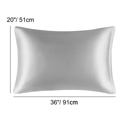 PiccoCasa Luxury Satin Skin Zipper Closure Pillowcases 2 Pcs 6 PiccoCasa Luxury Satin Skin Zipper Closure Pillowcases 2 Pcs - Image 6