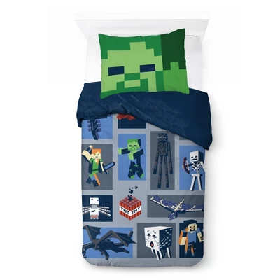 Saturday Park Minecraft Emblematic 100% Organic Cotton Duvet Cover & Sham Set 1 Saturday Park Minecraft Emblematic 100% Organic Cotton Duvet Cover & Sham Set