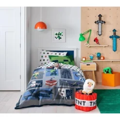 Saturday Park Minecraft Emblematic 100% Organic Cotton Duvet Cover & Sham Set 11 Saturday Park Minecraft Emblematic 100% Organic Cotton Duvet Cover & Sham Set -Bedding Sale Store GUEST 2ad7f5af 6e25 4e80 bccc 67a5562509d4
