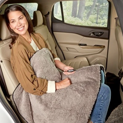 Heated Blanket 2-Pack - USB-Powered Fleece Throw Blankets For Travel, Home, Office, Or Camping - Winter Car Accessories By Stalwart (Gray) 7 Heated Blanket 2-Pack - USB-Powered Fleece Throw Blankets For Travel, Home, Office, Or Camping - Winter Car Accessories By Stalwart (Gray) - Image 7