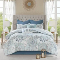 8pc Lian Cotton Printed Reversible Comforter Set Blue 19 8pc Lian Cotton Printed Reversible Comforter Set Blue -Bedding Sale Store GUEST 2e891653 d9f2 4bbf b714 7629ece7f39d