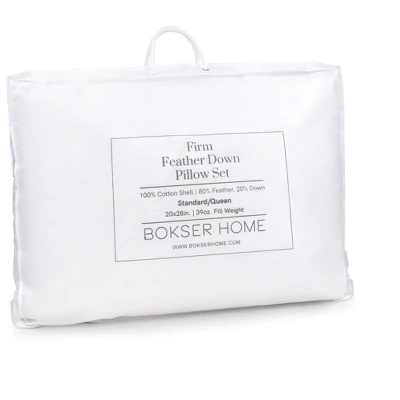 2 Pack Firm White Duck Feather & Down Bed Pillow | BOKSER HOME 7 2 Pack Firm White Duck Feather & Down Bed Pillow | BOKSER HOME - Image 7