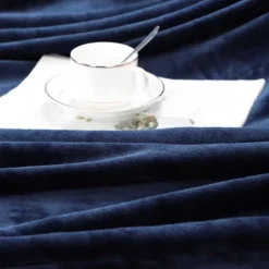 1 Pc Queen Microfiber Flannel Fleece Bed Blankets Navy Blue - PiccoCasa -Bedding Sale Store GUEST 2fefac7b d64f 4ae2 93a4 612003762b8c