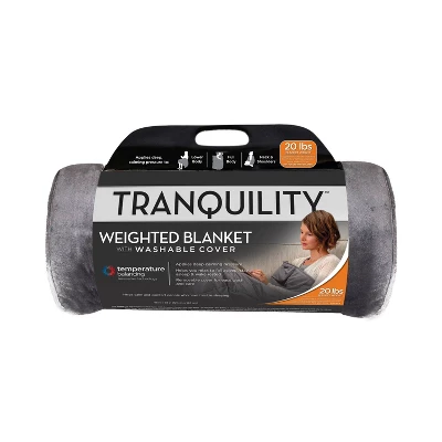 48"x72" Temperature Balancing Weighted Blanket Gray - Tranquility 5 48"x72" Temperature Balancing Weighted Blanket Gray - Tranquility - Image 5