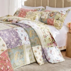 Blooming Prairie Bedspread Set 3-Piece Multicolor By Greenland Home Fashion