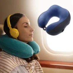 Unique Bargains Travel Cushion Home U-Shaped Memory Foam Neck Pillow 1Pc