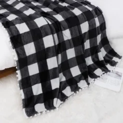 PiccoCasa Plaid Throw Blanket With Pom Poms Tartan Checkered Fleece Blanket 10 PiccoCasa Plaid Throw Blanket With Pom Poms Tartan Checkered Fleece Blanket -Bedding Sale Store GUEST 4309d4af 932d 4869 b34c 27ed45c9b7fc