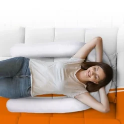 Cheer Collection Knot Long Body Throw Pillow - White (82" X 6") -Bedding Sale Store GUEST 4a6d7acf d979 4ce5 83f8 80e745339563