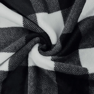 PiccoCasa Plaid Throw Blanket With Pom Poms Tartan Checkered Fleece Blanket 3 PiccoCasa Plaid Throw Blanket With Pom Poms Tartan Checkered Fleece Blanket - Image 3