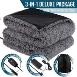 Zone Tech Faux Shearling Fleece Travel Blanket 2 Pack Grey Soft Plush Warm Fuzzy Automotive Cover 59"x43" Great For Winter Home Office And Camping -Bedding Sale Store GUEST 535cac60 c3a3 4e93 85bf bff581b21f18