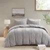3pc Hailey Cotton Gauze Waffle Weave Duvet Cover Set Gray - Urban Habitat