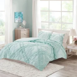 Elia Tufted Diamond Ruffle Coverlet Set