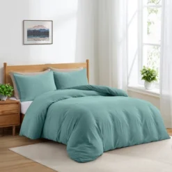 Peace Nest 3-Piece Houndstooth Jacquard Duvet Cover & Sham Set