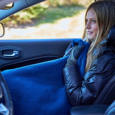 Fleming Supply Heated Car Blanket- 12V Electric Fleece Travel Throw For Cars, Trucks, RVs & Emergency Kits - 59" X 43", Navy 3 Fleming Supply Heated Car Blanket- 12V Electric Fleece Travel Throw For Cars, Trucks, RVs & Emergency Kits - 59" X 43", Navy - Image 3