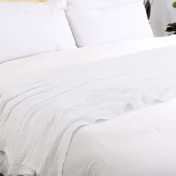 1 Pc Cotton Waffle Weave Comfortable Bed Blanket - PiccoCasa -Bedding Sale Store GUEST 645a6320 7844 4e07 8111 3d0e9a46abc9