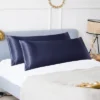 PiccoCasa Satin Body For Hair And Skin Luxury Silky Smooth Long Satin Zipper Closure Pillowcases 2 Packs