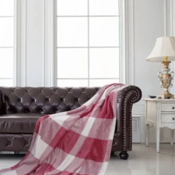 1 Pc 100% Microfiber Polyester Plaid Buffalo Checker Soft Fleece Sleeping Bed Blankets - PiccoCasa -Bedding Sale Store GUEST 6b4c44cc 4435 4cc2 955c eb0490712d02