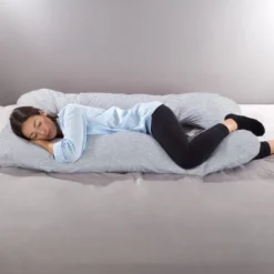 Full Body Pillow Cover- U-Shaped 100% Cotton Jersey Replacement Pillowcase With Zipper- Fits Maternity/Body Pillows Up To 58Â” By Lavish Home (Gray) -Bedding Sale Store GUEST 6fd27da9 a414 4994 adaa e477014589d9