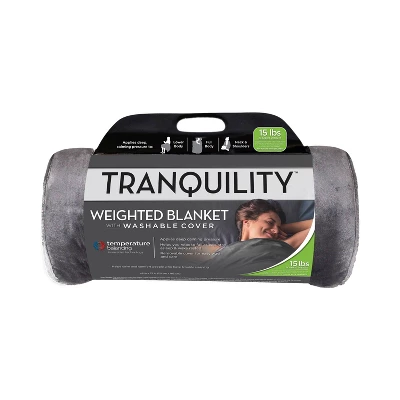 48"x72" Temperature Balancing Weighted Blanket Gray - Tranquility 4 48"x72" Temperature Balancing Weighted Blanket Gray - Tranquility - Image 4