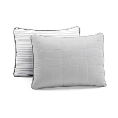 Lush Décor 3pc Farmhouse Box Stitch And Stripe Oversized Reversible Cotton Quilt Set Gray 6 Lush Décor 3pc Farmhouse Box Stitch And Stripe Oversized Reversible Cotton Quilt Set Gray - Image 6