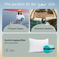 Coop Home Goods 14"x19" Camping Pillow With Compressible Stuff Sack - Travel Pillow- GREENGUARD Gold Certified - White (1 Pack) -Bedding Sale Store GUEST 8251867f fffc 4a17 be45 f5ced08019f6