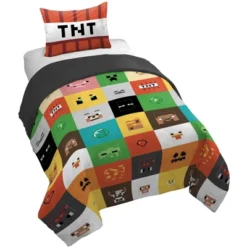 Saturday Park Minecraft Iconic 100% Organic Cotton Duvet Cover & Sham Set -Bedding Sale Store GUEST 84f4d0fa 0f12 44b7 85ca df9ec228e9b5