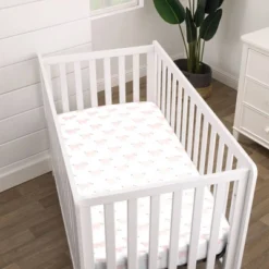 NoJo Pink Piggy Mini Crib Sheet