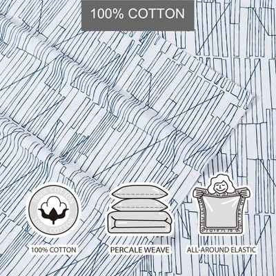 City Scene All Cotton Percale Weave - Light Cool Feel - Sheet Collection 1 City Scene All Cotton Percale Weave - Light Cool Feel - Sheet Collection