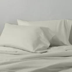 500 Thread Count Washed Supima Sateen Solid Pillowcase Set - Casaluna™
