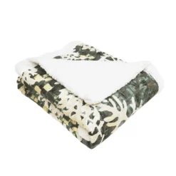 Lush Décor 50"x60" Camoflage Leaves Faux Shearling Throw Blanket Green -Bedding Sale Store GUEST 9311c98d adfc 4fb8 8e76 a5c8a1c2e511