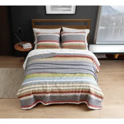 Gray Stripe Salmon Ladder Quilt Set - Eddie Bauer® -Bedding Sale Store GUEST 9dc06191 25a5 4a76 97a4 937543041440