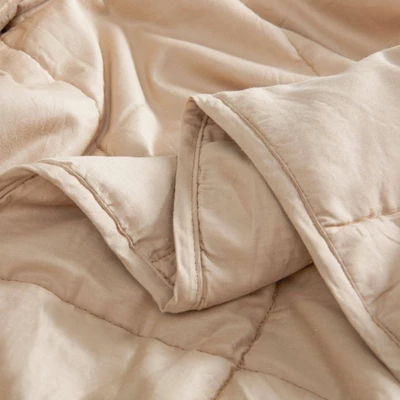 48"x72" 20lbs Solid Cotton Weighted Bed Blanket Tan - Pur Serenity 3 48"x72" 20lbs Solid Cotton Weighted Bed Blanket Tan - Pur Serenity - Image 3