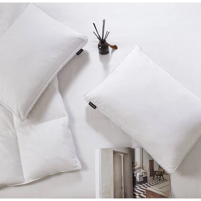 2pk Firm Cotton Blend Feather Down Fiber Bed Pillow - Beautyrest 2 2pk Firm Cotton Blend Feather Down Fiber Bed Pillow - Beautyrest - Image 2