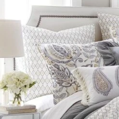 Tamsin Grey Euro Sham Set - Set Of Two - Levtex Home