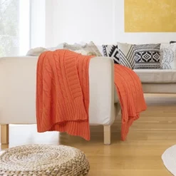 PiccoCasa Soft 100% Cotton Knitted Lightweight Cable Bed Home Decorative Blanket 12 PiccoCasa Soft 100% Cotton Knitted Lightweight Cable Bed Home Decorative Blanket -Bedding Sale Store GUEST a7e1b747 3e29 4161 9543 d1ca102cc9e1