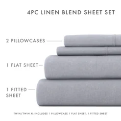 Linen Blend Premium Luxury Solid 4PC Bed Sheets Set - Becky Cameron -Bedding Sale Store GUEST b68a1241 7762 4aff 98c0 ffdd18adea5c