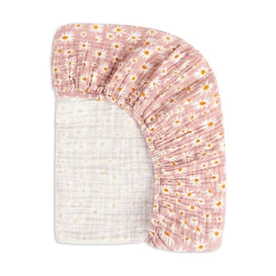 Babyletto Daisy Muslin Mini Crib Sheet 4 Babyletto Daisy Muslin Mini Crib Sheet - Image 4