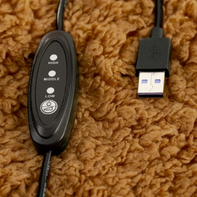 Heated Blanket 2-Pack - USB-Powered Fleece Throw Blankets For Travel, Home, Office, Or Camping - Winter Car Accessories By Stalwart (Brown) 11 Heated Blanket 2-Pack - USB-Powered Fleece Throw Blankets For Travel, Home, Office, Or Camping - Winter Car Accessories By Stalwart (Brown) - Image 11