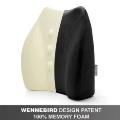 WENNEBIRD Model Q Lumbar Memory Foam Support Pillow To Improve Posture With Raised Side Butterfly Design, Dual Fabric, And Removable Cover, Black -Bedding Sale Store GUEST c2e1e2bc 02c7 4b66 a46d 8752ae0577fa