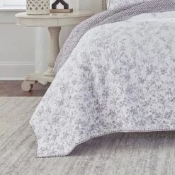 King Flora Quilt & Sham Set Gray - Laura Ashley -Bedding Sale Store GUEST c44644fe da29 4722 a023 343ac4df80b6