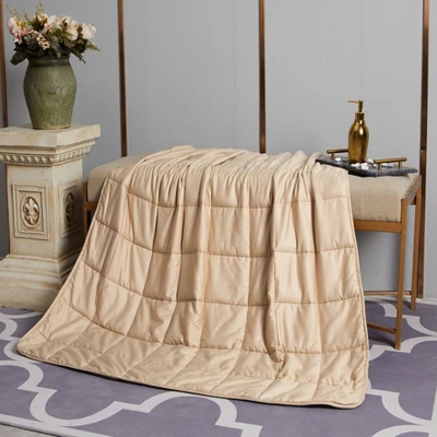 48"x72" 20lbs Solid Cotton Weighted Bed Blanket Tan - Pur Serenity 1 48"x72" 20lbs Solid Cotton Weighted Bed Blanket Tan - Pur Serenity