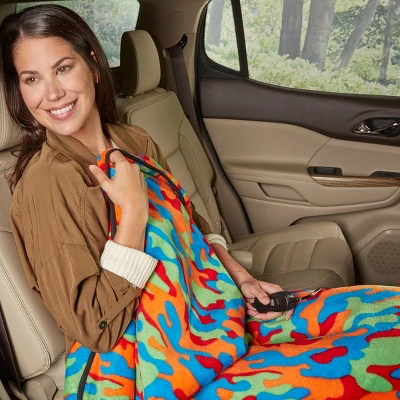 Heated Blanket - Ultra Soft Fleece Throw Powered By 12V Auxiliary Power Outlet For Travel Or Camping - Winter Car Accessories By Stalwart (Multi Camo) 3 Heated Blanket - Ultra Soft Fleece Throw Powered By 12V Auxiliary Power Outlet For Travel Or Camping - Winter Car Accessories By Stalwart (Multi Camo) - Image 3