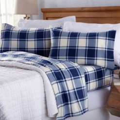Great Bay Home Extra Plush Plaid Fleece Warm & Cozy Sheet Set